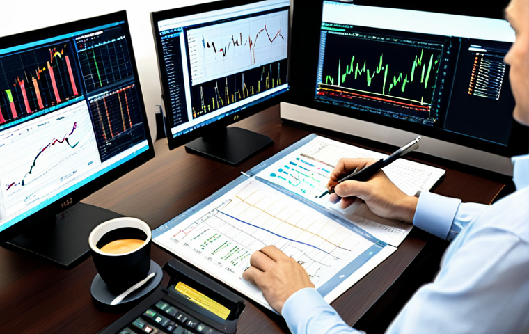 Forex Trading Workspace**
"A well-organized workspace with multiple monitors displaying Forex charts and economic data, a notepad and pen for analysis, and a cup of coffee nearby, professional environment, focused on market analysis, safe for work, appropriate content, fully clothed, professional, modest, family-friendly, perfect anatomy, correct proportions, natural pose, well-formed hands, proper finger count, natural body proportions."
**