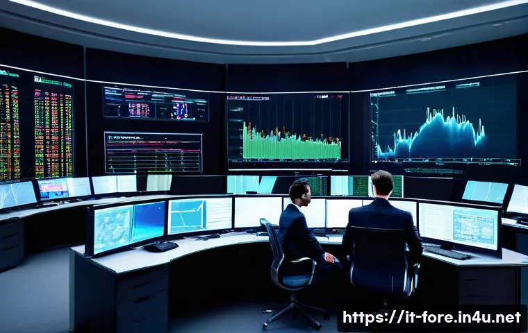 외환관리사와 외환 시장 분석 방법 - **Prompt 1: Global Currency Dynamics and Data Analysis**
"A sophisticated, high-tech control roo...