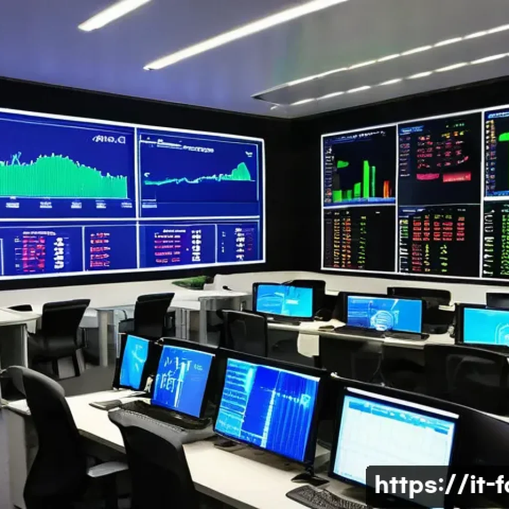 외환관리사와 경제 전망 보고서 - A sophisticated financial trading room in Milan, Italy, filled with large digital screens displaying...