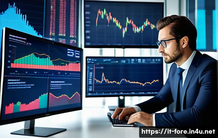외환관리사와 외환 거래 세금 관리 - A professional Italian financial consultant in a modern office, analyzing currency exchange charts o...
