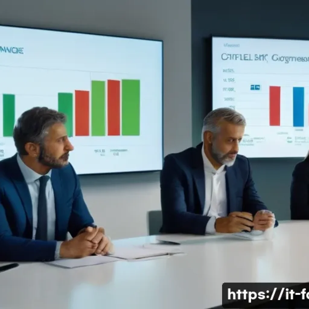 외환관리사와 국제 금융 트렌드 - A professional business meeting scene in a modern Italian office, where diverse executives discuss c...