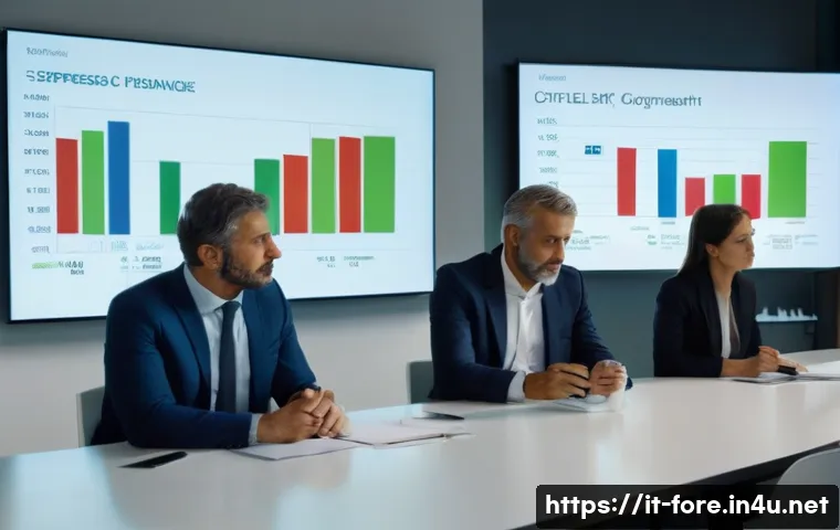 외환관리사와 국제 금융 트렌드 - A professional business meeting scene in a modern Italian office, where diverse executives discuss c...