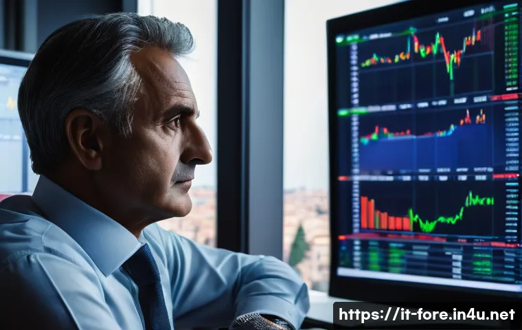 외환관리사 자격증 보유자의 하루 - A professional forex trader&rsquo;s modern office with multiple large screens displaying real-time currenc...
