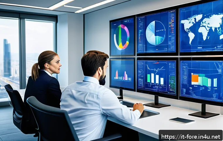 외환관리사 관련 연수 프로그램 - A professional corporate office setting featuring a diverse team of international finance experts an...
