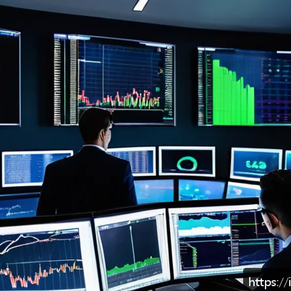 외환관리사와 외환 관리 혁신 연구 - A sophisticated trading room in Milan with multiple high-resolution screens displaying dynamic Forex...