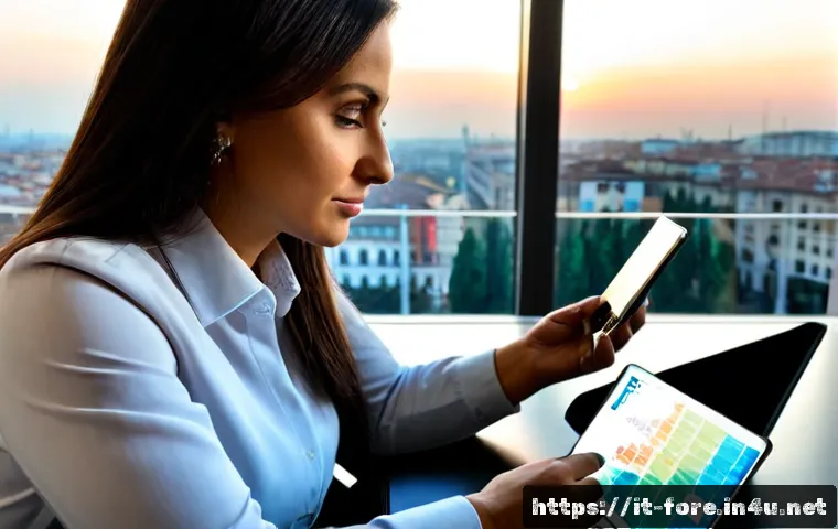 외환관리사와 외환 거래의 윤리적 이슈 - Photorealistic Italian foreign exchange compliance manager in a modern Milan office, reviewing euro ...